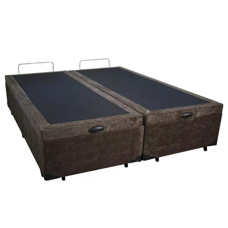 Cama Box Baú Queen Bipartido Suede Sereneprime Marrom 158x198x44 - OUTRAS - Colchões