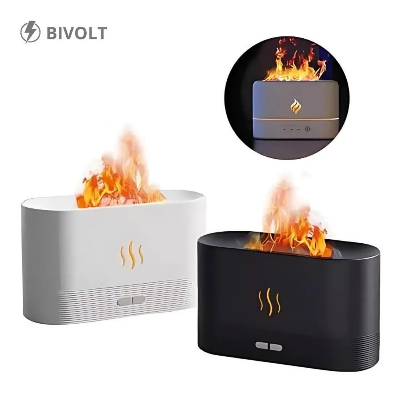 Difusor De Ar Com Efeito Chamas E Névoa Aromática