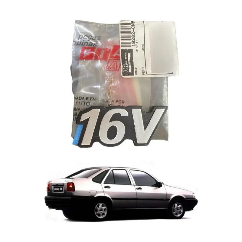 Emblema 16v Traseiro Original Fiat Tempra Sx 1997 50009682