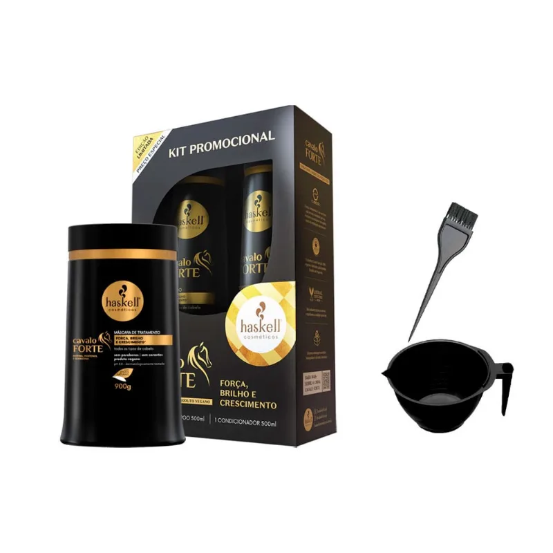 Promopack Haskell Cavalo Forte 500ml + Máscara 900gr + Cumbuca