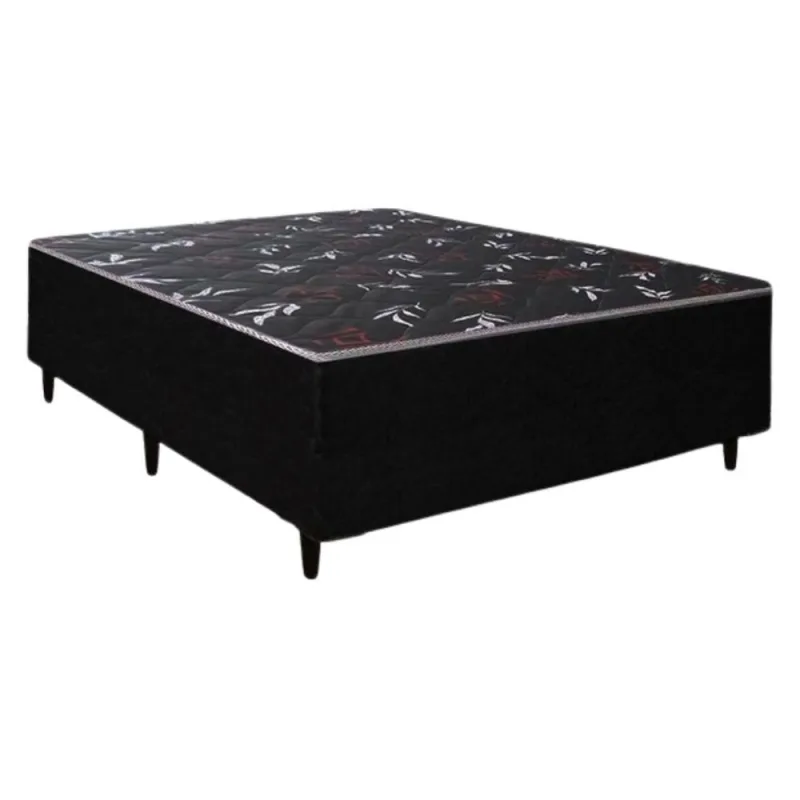 Cama Box Casal Conjugada Ortopédica Preto - RR colchoes - Móveis