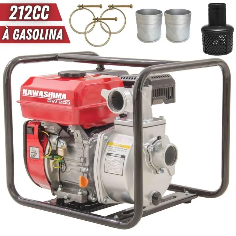 Motobomba à Gasolina 4t 7hp 212cc Com Saída De 2"