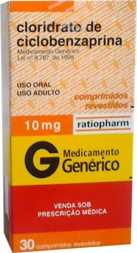 Cloridrato De Ciclobenzaprina 10 Mg 30 Comprimidos Novaquímica Genérico - GENÉRICO - Farmácia