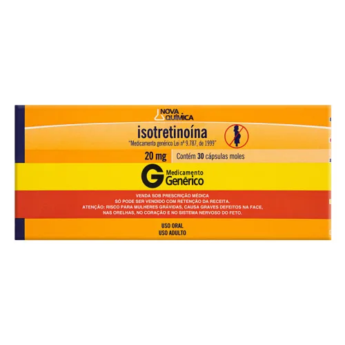 ISOTRETINOÍNA 20MG NOVA QUÍMICA CAIXA 30 CÁPSULAS - NOVA