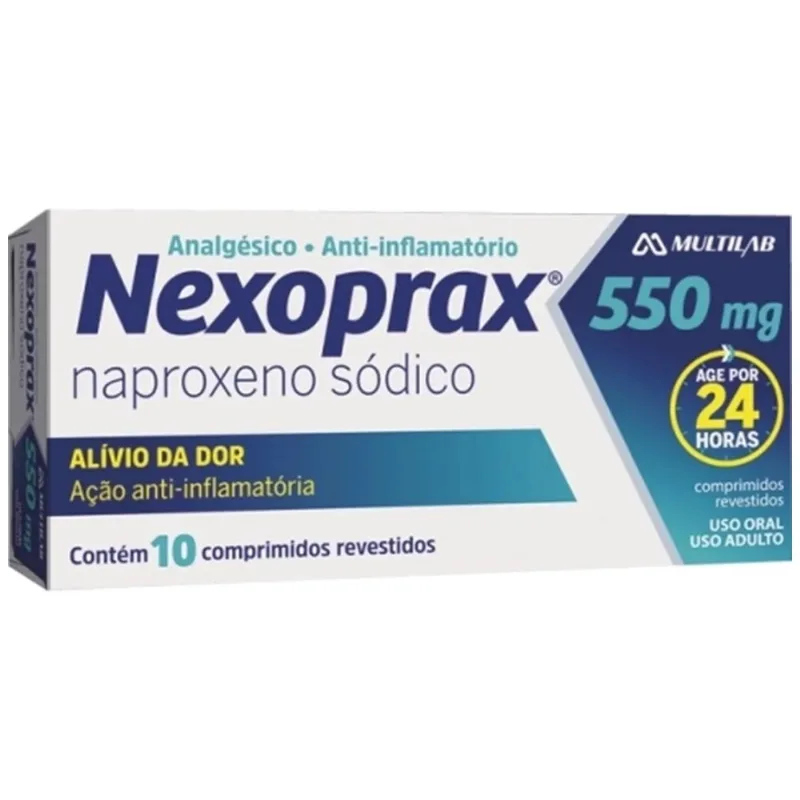Nexoprax Naproxeno Sódico 550mg 10 Comprimidos Revestidos Multilab
