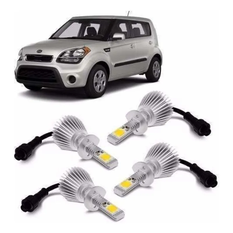 Kit Super Led Kia Soul 2010 2011 2012 Farol E Milha 6000K