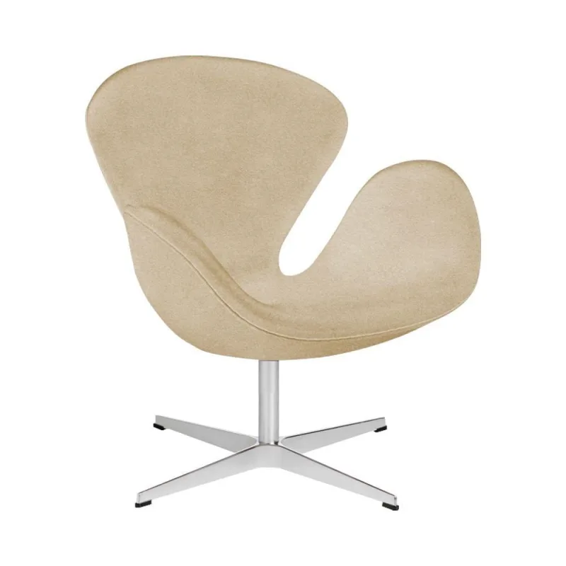 Poltrona Swan Office Giratória Suede Bege - OUTRAS - Móveis