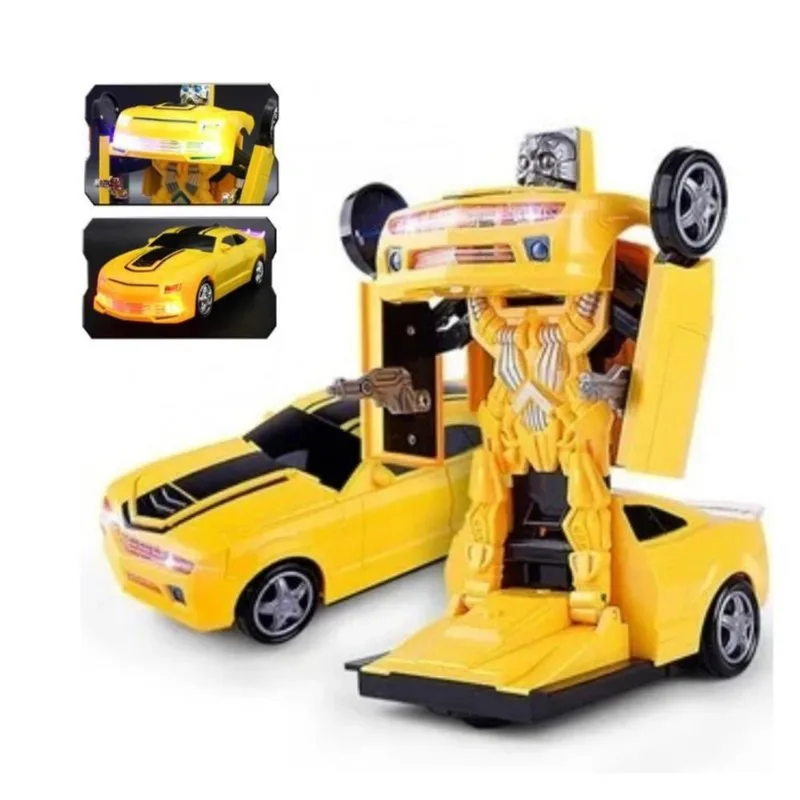 Brinquedo Carro Robot 2 Em 1 Carro Vira Robô Emite Som E Luz