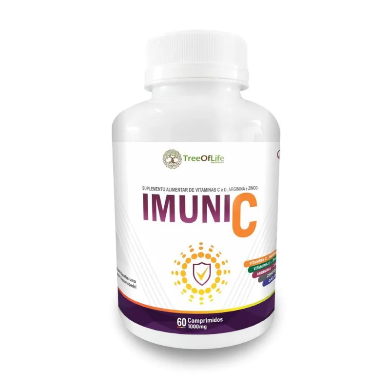 Imuni C Arginina Cálcio Vitamina C D Zinco 60 Comp 1000mg