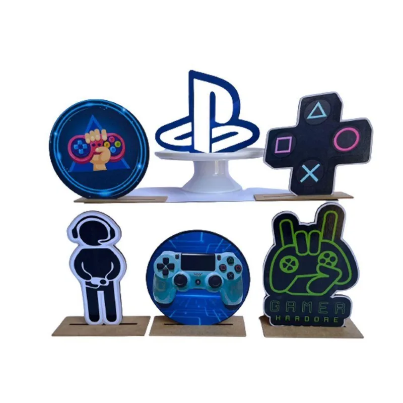Kit Display De Mesa 20 Peças Para Festa Playstation Mdf