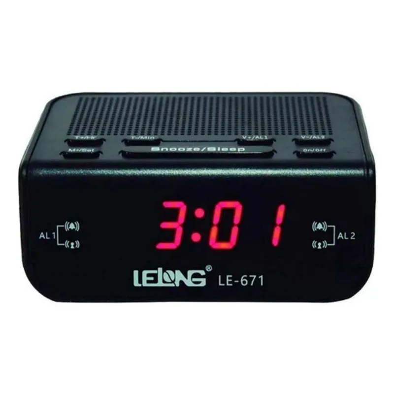 Reloj Mesa Despertador Digital Lelong Le-671 110V/220V Preto