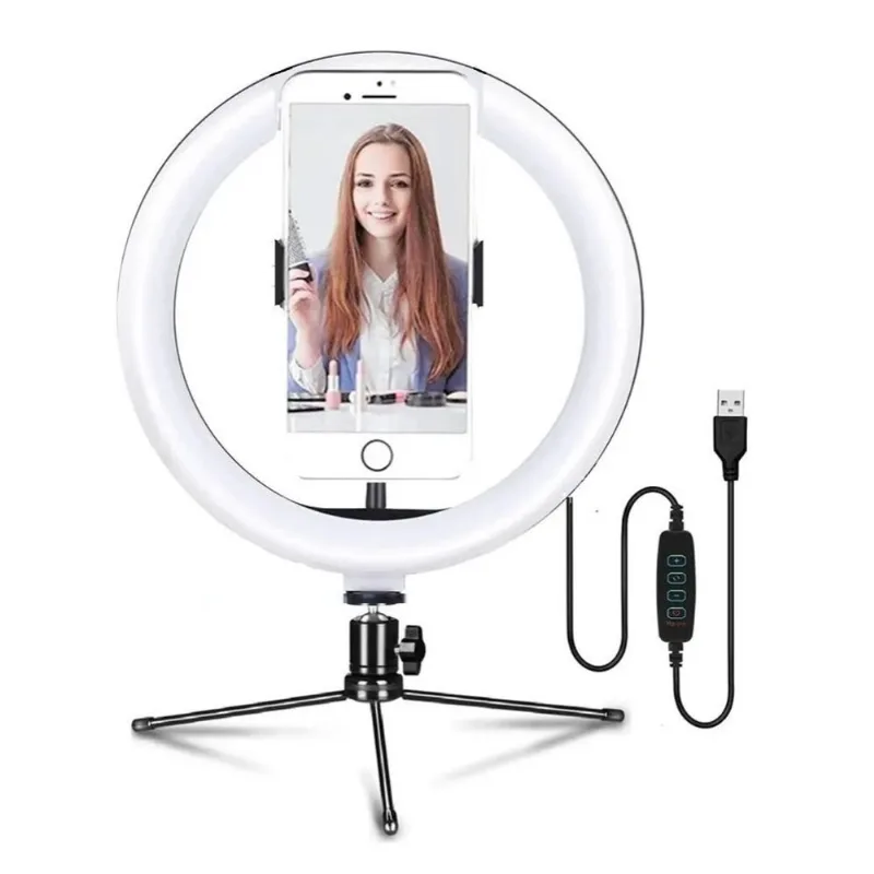 Anel Iluminador LED Flexivel Ring Light Tripe 20cm com Supor