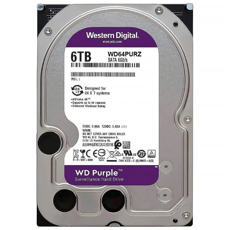 Hd Western Digital 6tb Wd Purple 3.5" Sata 3 5400rpm - Wd64purz