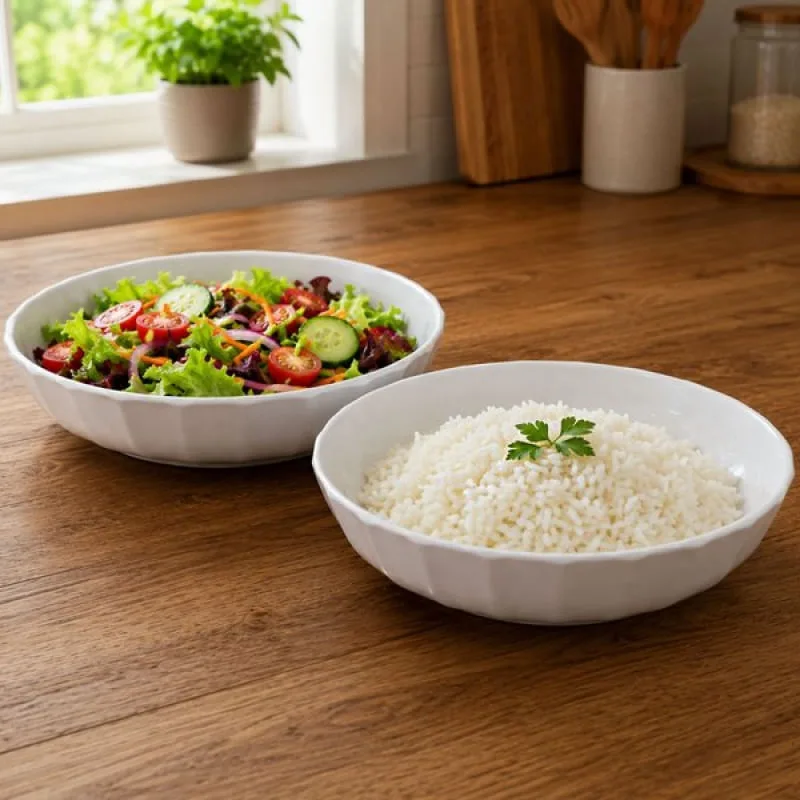 Tigela Bowl Saladeira Branca Gourmet Em Melamina 2L Kit 6pçs - Genérico - Utilidades Domesticas
