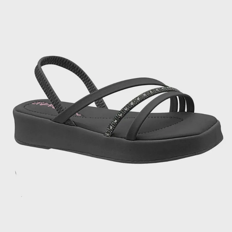 Sandália Infantil Agata Flat Preto Pé com Pé 44070-050