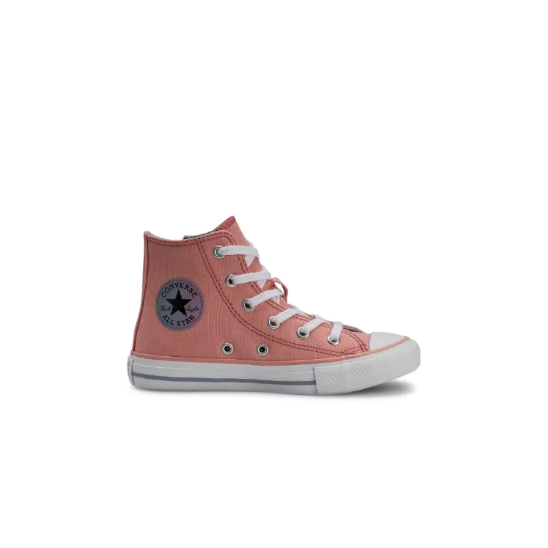 Tênis Converse Chuck Taylor All Star Kids Hi Side Zip Seasonal Plus Salmão Fosco CK10070013.26