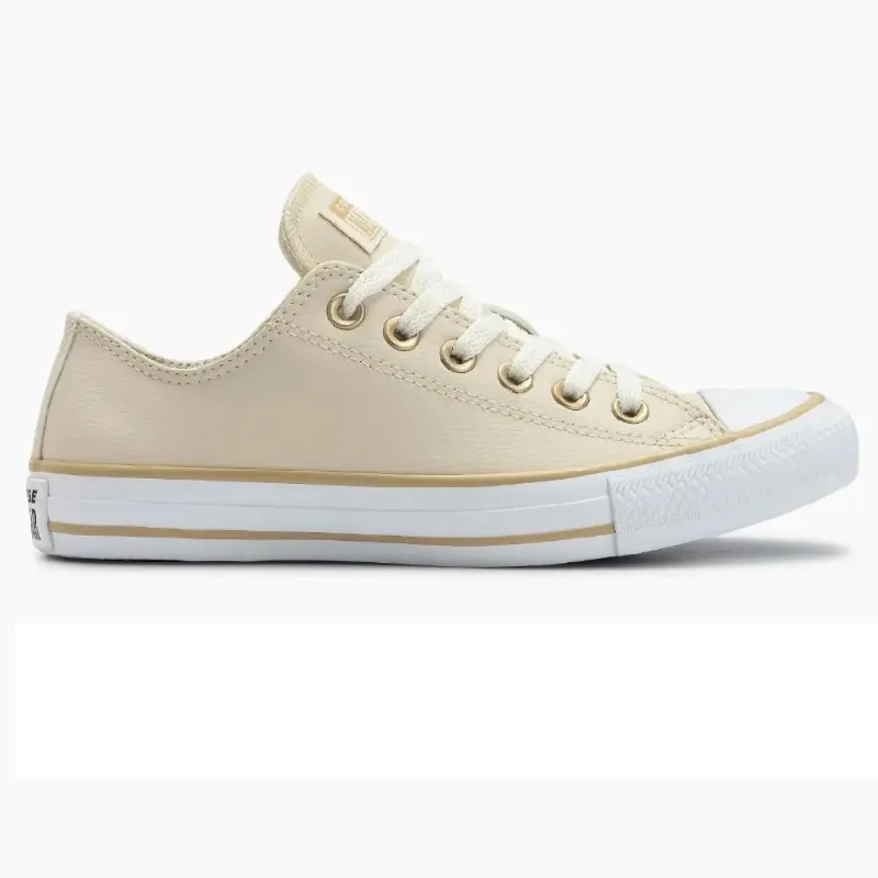 Tenis All Star Chuck Taylor Cano Baixo Ref Ct045 Bege/branco 034