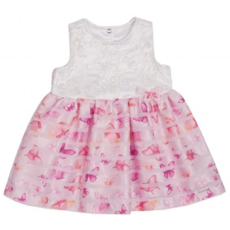 Vestido Bebê Menina com Tule Bordado Le Bhua