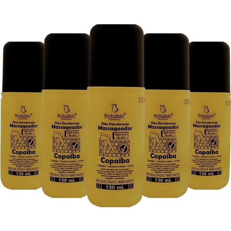 Kit Plus 5 Óleo Massageador Copaiba Centela Asiática 130Ml