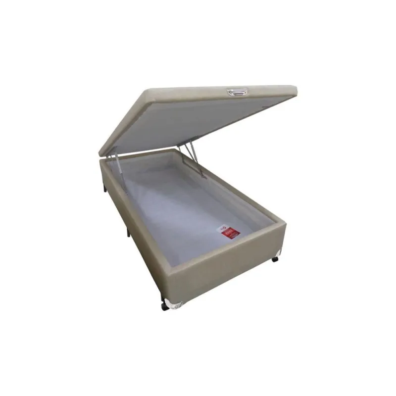 Cama Box Baú Solteiro Linho Clean (78x188x35) - Castor - Castor - Móveis