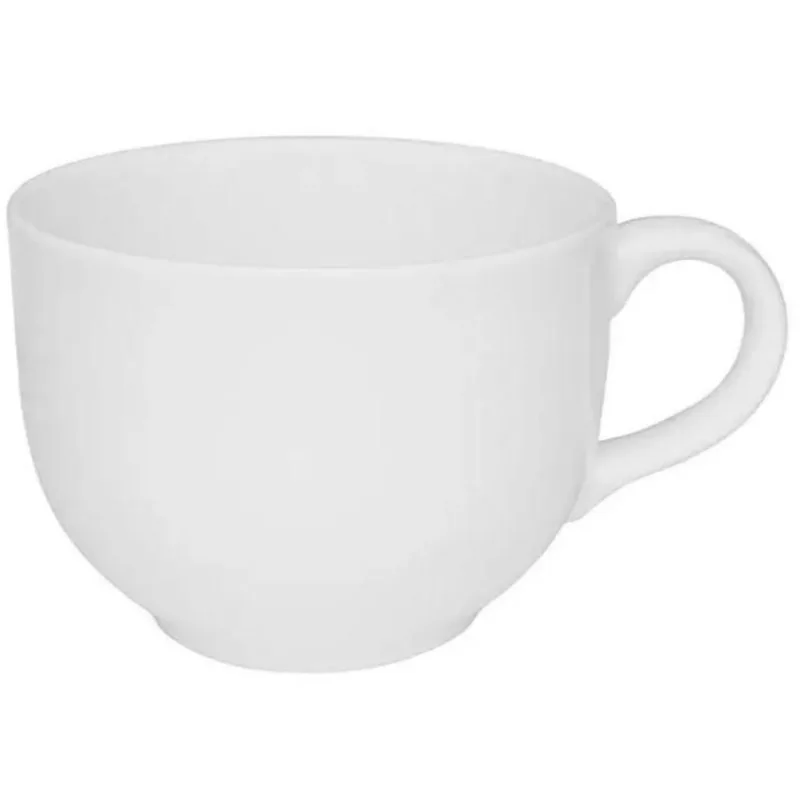 Caneca De Melamina Jumbo Branca 650Ml - 5 Peças
