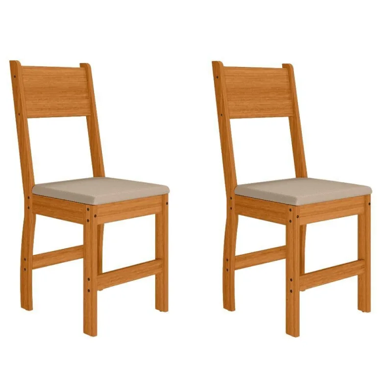 Kit 2 Cadeiras Estofadas Para Mesa Sala De Jantar Reforçada - OUTRAS - Móveis