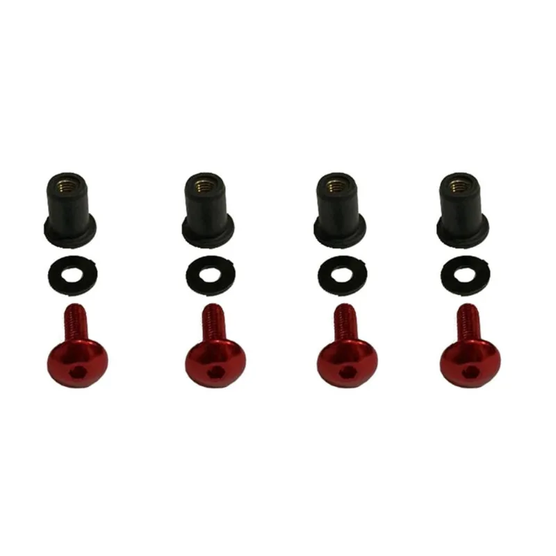 Parafuso aluminio vermelho Bucha Bolha Bandit 650 2005 á 2010 Kit4