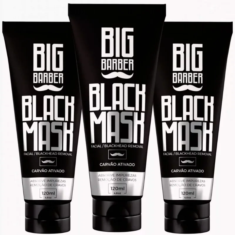 Kit 3X Removedor De Cravos Limpa Poros Black Mask Big Barber