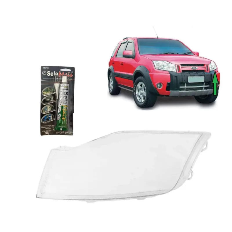 Lente Farol Principal Ford Ecosport 2008 a 2012 le + Cola