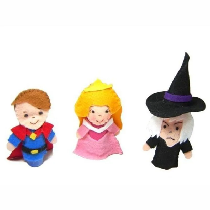 Dedoches Feltro Bela Adormecida-multicolorido -100%artesanal