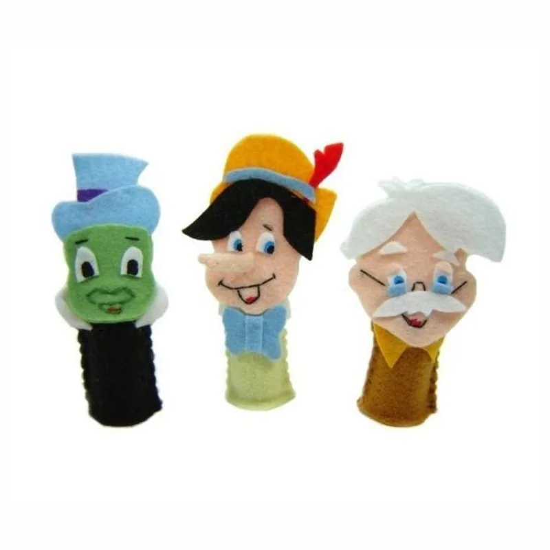 Dedoches De Feltro -pinóquio - Multicolorido -100% Artesanal