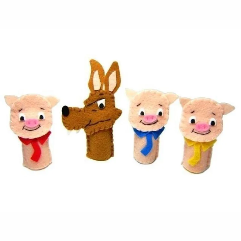 Dedoches De Feltro 4 Personagens-multicolorido-100%artesanal