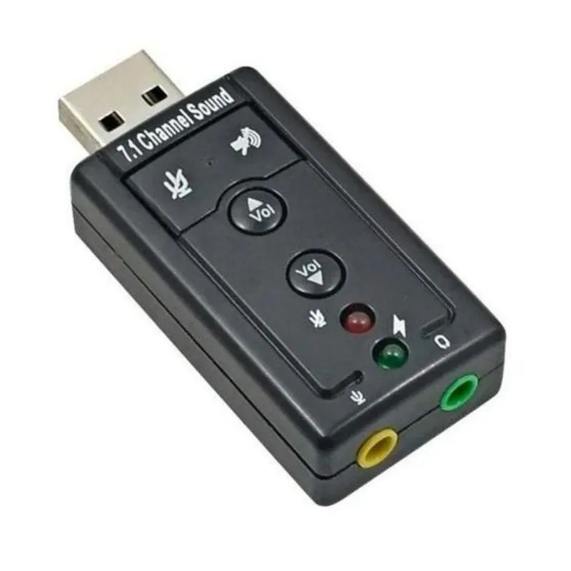 Placa De Som Usb Adaptador Áudio 7.1 Com P2 Pc Notebook
