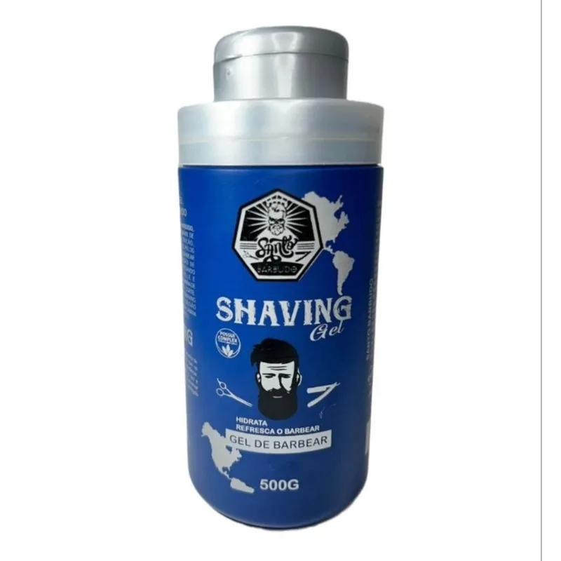 Gel Profissional barbear santo barbudo shaving 500G