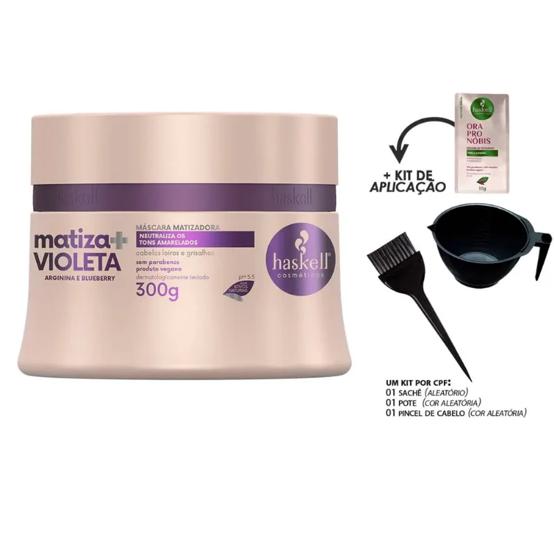 Máscara Haskell Matiza + com Kit de Aplicação para o Cabelo