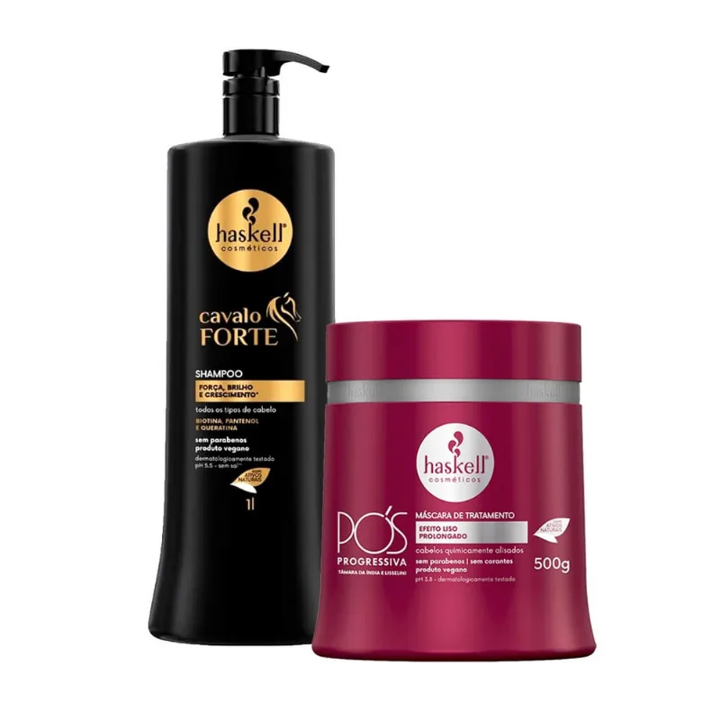 Shp Haskell Cavalo Forte 1L + Máscara Pós Progressiva 500g