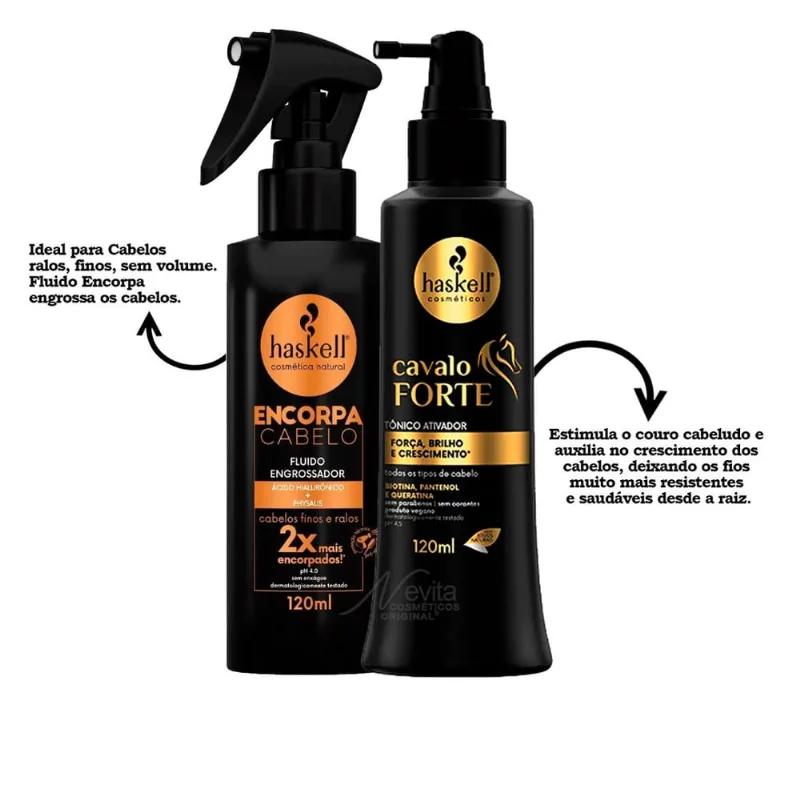 Haskell Cavalo Forte Tônico Capilar + Fluido Engrossa Cabelo