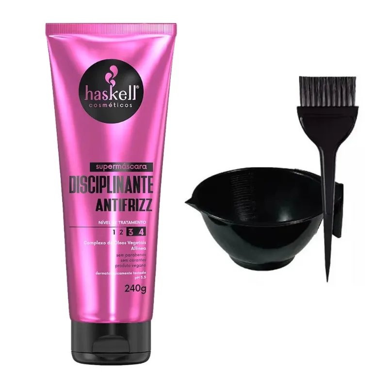Kit Haskell Super Máscara Disciplinante Antifrizz + Cumbuca/Pincel