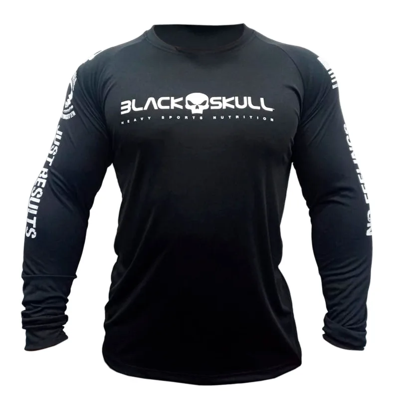 Camiseta Dry Fit Soldado BOPE Manga Longa Preta - black skull - Moda