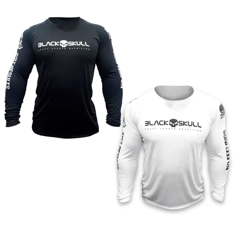 Kit com 2 Camisetas para Academia - Caveira GG / PRETO+BRANCO / N/A