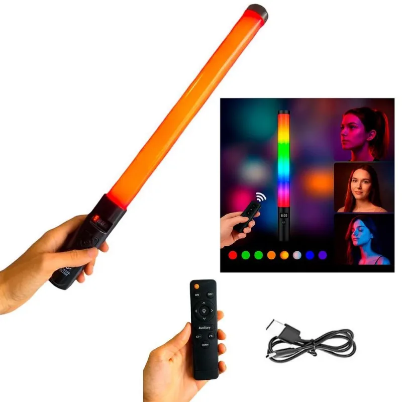 Bastão Led Rgb Com Controle Para Selfie Profissional