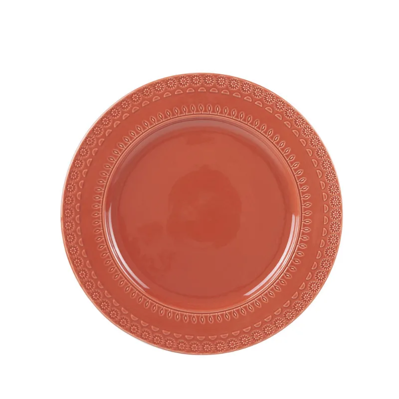 Prato raso em porcelana Wolff Grace 27cm carmim