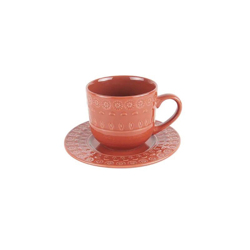 Jogo de xícaras de chá porcelana Wolff Grace 250ml 4 peças carmim