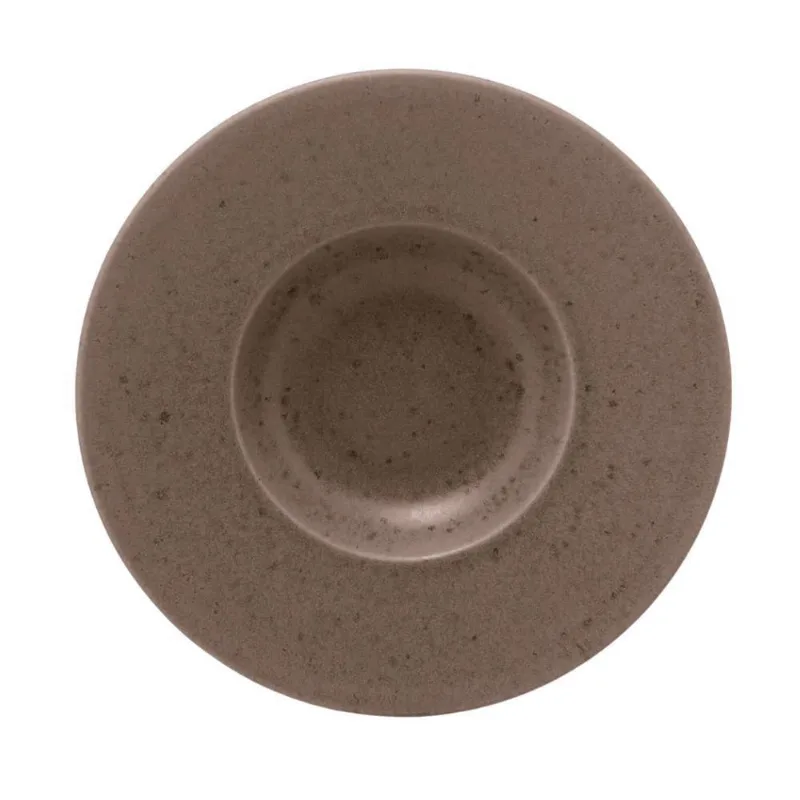 Prato Para Risoto Em Cerâmica Mist 26cm Wolff Marrom Matte