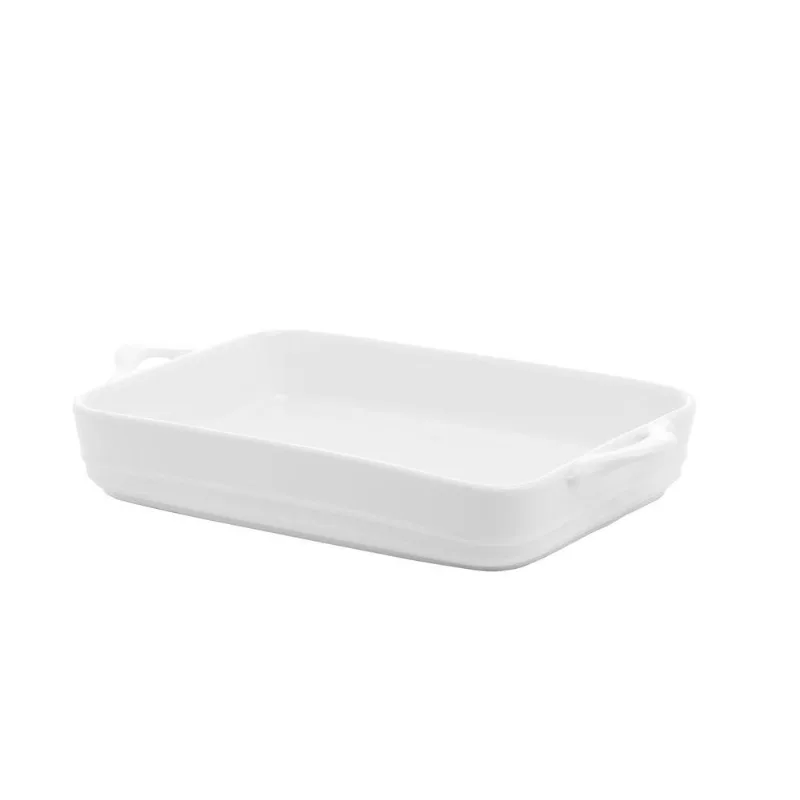 Travessa Porcelana Retangular Branca 41X24X7Cm