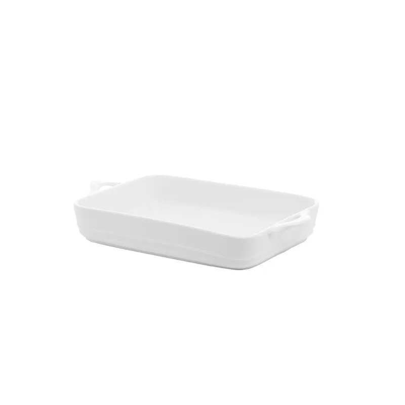 Travessa retangular em porcelana Bon Gourmet 33x18x5cm branca