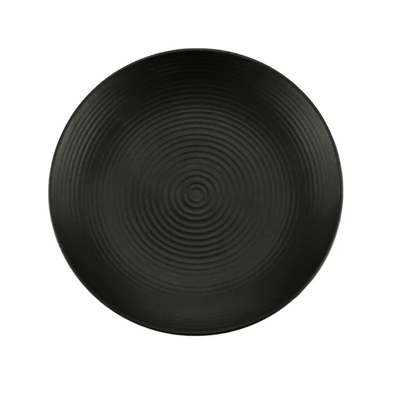 Cj 2 Pratos Porcelana Preto 19Cm