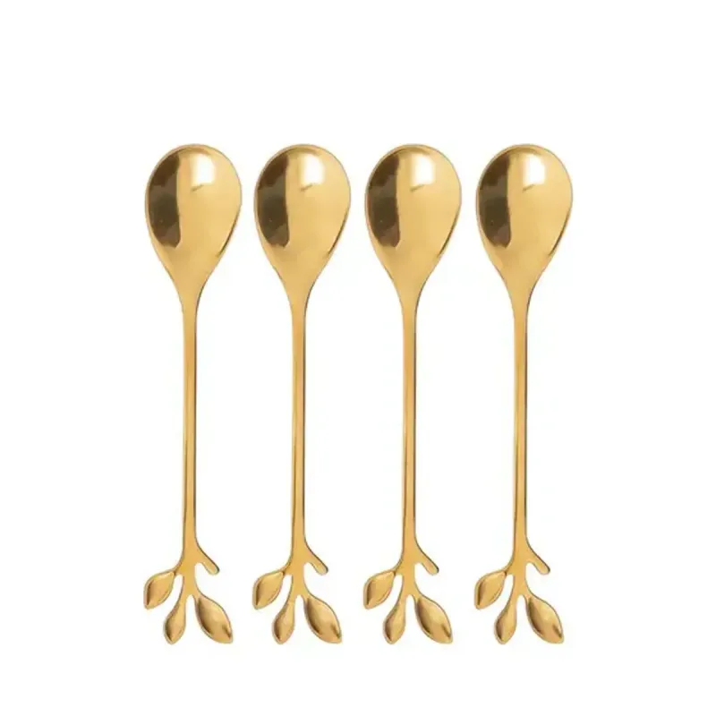 Conjunto de Colheres de Chá Wolff Inox Dourado com 4 Unidades - Wolff - Utilidades E Casa
