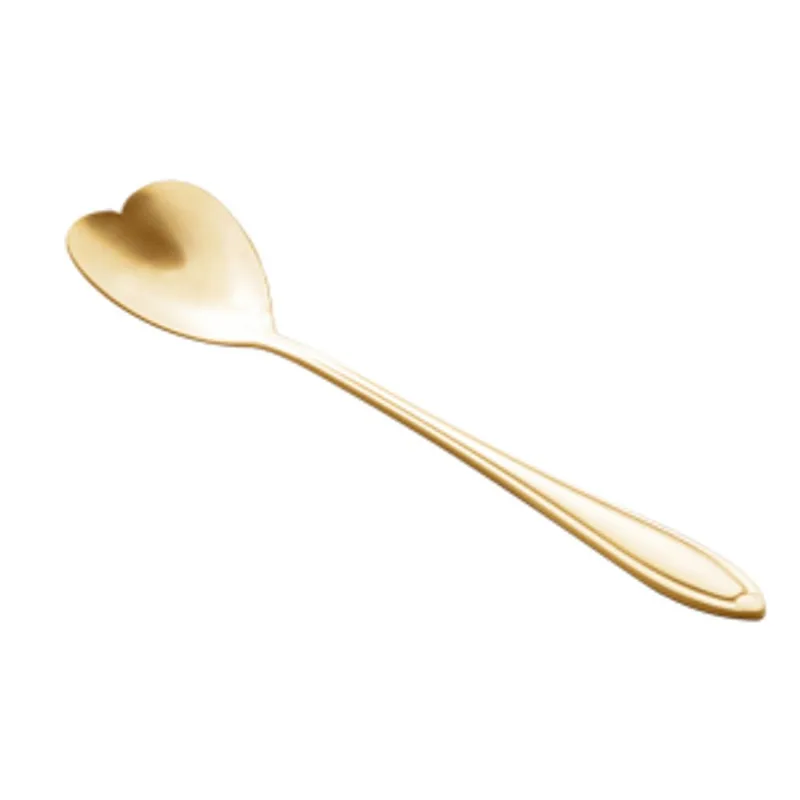 Conjunto 4 Colheres Aço Inox p/ Chá Heart Dourado Bongourmet