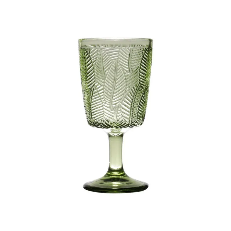 Cj 6 Taças De Vidro Leaves Verde 320Ml